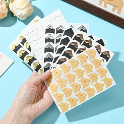 12個 6スタイル レトロ ホットスタンプ 紙 写真コーナー 粘着ステッカー  DIYスクラップブック用  写真アルバム  個人日記  ミックスカラー  125~127x90~92mm  2個/スタイル&nbsp;AJEW-CJ0001-53
