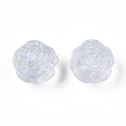 透明なアクリルビーズ  グリッターパウダー  花  透明  10x10x10mm  穴：1.4mm&nbsp;X-OACR-N008-103
