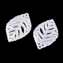 アクリル模造シェルペンダント  葉のチャーム  貝殻色  34.5x20x3mm  穴：1.4mm  約697個/500g&nbsp;OACR-P039-08A