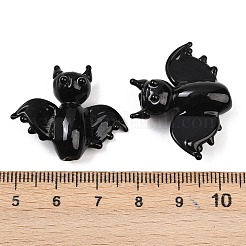 ハロウィーンの手作りランプワークビーズ  バット  24x29x10.5mm  穴：1.6mm&nbsp;LAMP-Z016-01F