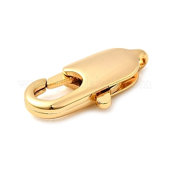 真鍮製の留め金  長持ちメッキ  ニッケルフリー  オーバル  18KGP本金メッキ  20.5x10x3.8mm  穴：1.2mm&nbsp;KK-D407-19G-B