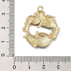 合金エナメルチャーム  ラインストーン付き  人魚のチャーム  ライトブルー  29.5x26x2.5mm  穴：1.8mm&nbsp;ENAM-S021-01G-C