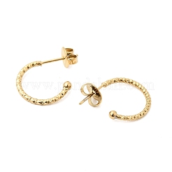 304ステンレススチールスタッドピアス金具  イオンプレーティング（ip）  ハーフフープピアス  ゴールドカラー  15.5x16.5x2.5mm&nbsp;STAS-C161-06G