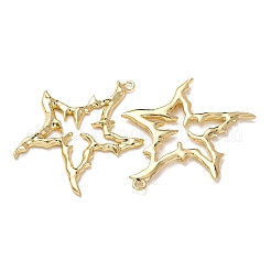 合金ビッグサイズペンダントトップ  スター  ラックめっき  ゴールドカラー  60x50x4mm  穴：2.5mm&nbsp;X1-FIND-Z095-10G