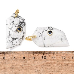 天然石ハウライトペンダント  他人  ゴールドカラー  40~40.5x20.5~21x9.5~10mm  穴：6x6.5mm&nbsp;GG-CBA51ED-04G-06