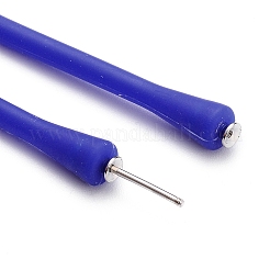 シリコンコードブレスレット  304ステンレススチールのネジ留め具付き  ダークブルー  6-7/8インチ（17.5cm）  4~6mm&nbsp;BJEW-F409-04