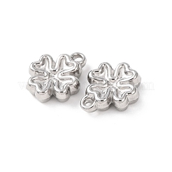 304ステンレススチールチャーム  ステンレス鋼色  クローバー  12x10x3mm  穴：1.2mm&nbsp;STAS-K303-08C-P