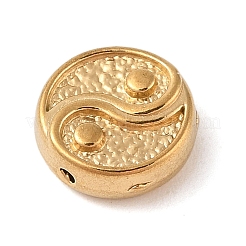 304ステンレススチールビーズ  ゴールドカラー  陰陽  12x4.5mm  穴：1.4mm&nbsp;STAS-M061-02G-05