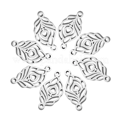 304ステンレススチールリンクコネクター  レーザー切断  羽  ステンレス鋼色  9x17x1mm  穴：1.5mm&nbsp;LS-STAS-CJC0001-15P