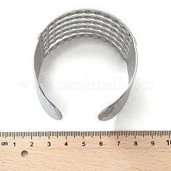 女性用304ステンレススチールカフバングル  ステンレス鋼色  内径：2-1/8インチ（5.35cm）&nbsp;BJEW-Z096-06P