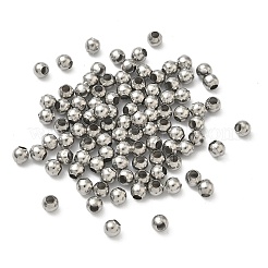 変色しにくい丸型 316 サージカルステンレス スペーサービーズ  ステンレス鋼色  4mm  穴：1.5mm&nbsp;STAS-N032-02-4mm