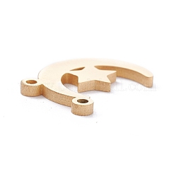 PVD真空メッキ304ステンレスペンダント  スターとムーン  ゴールドカラー  13x10x1mm  穴：1mm&nbsp;STAS-A053-01G