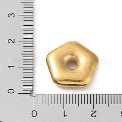 304ステンレススチールスペーサービーズ  五芒  ゴールドカラー  17.5x18x4.5mm  穴：3.5mm&nbsp;LS-STAS-A088-08G