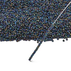 トーホー 15/0ラウンドビーズ  日本製シードビーズ  （2642階）半ガラス張りのジェットab  1.5mm  穴：0.7mm  約15000個/50g&nbsp;SEED-XTR15-2642F