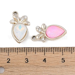 Uvメッキ合金ペンダント  ガラスと  鉛フリー＆カドミウムフリー  ニンジン  ミックスカラー  ライトゴールド  20x11x4mm  穴：2mm&nbsp;FIND-M018-31KCG