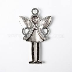 合金のチベット風チャーム  妖精  カドミウムフリー＆鉛フリー  アンティークシルバー  58x34x5mm  穴：4mm&nbsp;LS-LF1725Y