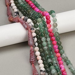 ミックス天然石ビーズ連売り  ラウンド  3.5~29.5x4.5~12.5x4.5~9.5mm  穴：0.5~0.8mm  約13個/連  14.69~15.39''（37.3~39.1センチメートル）&nbsp;G-F591-22