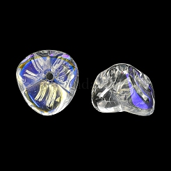 電気メッキガラスビーズ  スプレー塗装  トライビーンズ  朝顔  クリアAB  7x11x12mm  穴：1.4mm  100個/セット&nbsp;GLAA-G119-01J