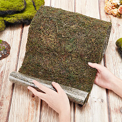 プラスチック人工苔  マイクロシーンの庭の装飾  写真撮影小道具アクセサリー  ダークオリーブグリーン  1000x295~300x3mm&nbsp;AJEW-WH0270-062