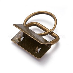 電気メッキ鉄分割キーホルダー  キーホルダー留め金のパーツ  リボン端部を有します  アンティークブロンズ  終了：23~24x26~27x13~14mm  リング：24x2.5mm&nbsp;LS-IFIN-WH0044-01B-AB
