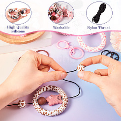 DIY リング & ベアシリコンビーズキーホルダー作成キット  ミックスカラー  14.5~15mm&nbsp;DIY-TA0009-16