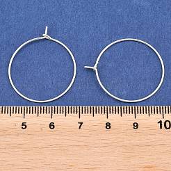 925スターリングシルバーのフープピアスパーツ  DIYクラフトアート用のワイングラスチャームリング  銀  21ゲージ  25x0.7mm&nbsp;STAS-P210-26S-02