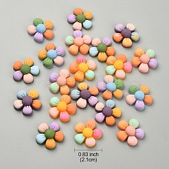 20個5色不透明樹脂カボション  ヘアアクセサリー用  花  ミックスカラー  21mm  4個/カラー&nbsp;OHAR-YW0001-02