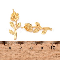 真鍮チャーム  花  長持ちメッキ  ニッケルフリー  18KGP本金メッキ  30x12x6mm  穴：1.6mm&nbsp;KK-K382-27B-G