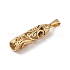 PVD真空メッキ304ステンレスペンダント  ゴールドカラー  コラム  40.5x10x10mm  穴：8x4.5mm&nbsp;STAS-R232-01B-G
