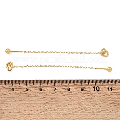 女性用304ステンレススチール耳糸  雲  ゴールドカラー  80x7x6mm&nbsp;SA-CBA44F8-02G
