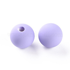 アクリルビーズ  ラバー加工スタイル  片穴  ラウンド  ライラック  16mm  穴：3.5mm&nbsp;OACR-S039-05-47