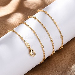 長持ちメッキ真鍮アズキチェーンネックレス  カニカン付き  ニッケルフリー＆鉛フリー  18KGP本金メッキ  18.1インチ（46cm）  0.9~2mm&nbsp;X-NJEW-K112-09G-NF
