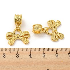 チベット風合金ヨーロピアンダングルチャーム  大穴ペンダント  蝶結び  ゴールドカラー  25mm  ペンダント：14x18.5x2mm  穴：5mm&nbsp;PALLOY-F199-25G