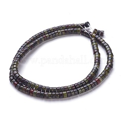天然ドラゴンの血碧玉ビーズ連売り  ヒシビーズ  フラットラウンド/ディスク  4~4.5x2.5mm  穴：0.7mm  約167個/連  15.43インチ（39.2cm）&nbsp;G-H230-04