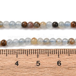 天然青方解石ビーズ連売り  スムーズなラウンド  ブルー  3mm  穴：0.3mm  約132個/連  15.39''~15.47''（39.1~39.2センチメートル）&nbsp;G-K427-A01-3mm