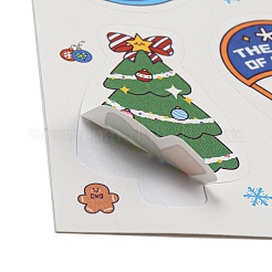 クリスマステーマの紙ステッカー  粘着紙ギフトタグステッカー  パーティーのために  装飾的なプレゼント  オレンジ  150x110x0.1mm  ペースター：17~47x12~35mm&nbsp;AJEW-Q151-02F
