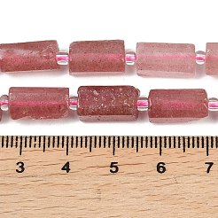 天然石ストロベリークォーツビーズ連売り  コラム  多面カット  シードビーズで  11~15x7~8x7~8mm  穴：0.8~1mm  約27~29個/連  15.47~15.83''（39.3~40.2センチメートル）&nbsp;G-L657-D02-01