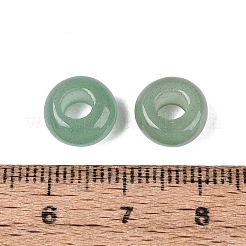 天然グリーンアベンチュリンヨーロッパビーズ  滑らかなロンデル  大穴ビーズ  10x4.5~5mm  穴：4mm&nbsp;G-Q602-04I