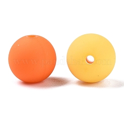 ゴム引きスタイル模造シリコンアクリルビーズ  ラウンド  ミックスカラー  11.5x11mm  穴：1.8mm&nbsp;MACR-T048-01B-16