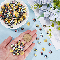 100g 5色 学校テーマ 手作りポリマー粘土カボション  混合図形  6.5~10.5x8~11x2~4.5mm  20g /スタイル&nbsp;CLAY-SC0002-03