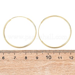 925スターリングシルバーハギーフープピアス  リング  ゴールドカラー  30x1.2mm  ピン：0.6mm&nbsp;EJEW-C179-05D-G