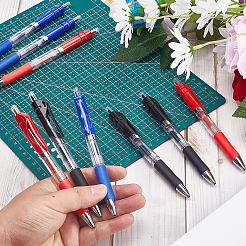 9本 3色 プラスチック プレス ローラー ボールペン  自動ゲルペン  0.5mm極細筆ペン  ミックスカラー  150x16x11mm  3個/カラー&nbsp;AJEW-GF0006-95