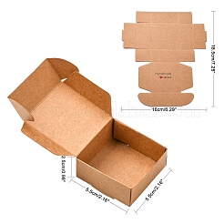 クラフト紙ギフトボックス  結婚式の装飾  折りたたみボックス  バリーウッド  18.5x16x0.05cm  完成品：5.5x5.5x2.5cm&nbsp;CON-L014-E02
