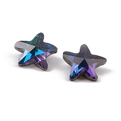電気メッキガラスチャーム  バックメッキ  多面カット  ヒトデのチャーム  ブルー  19.5x20.5x8.5~9mm  穴：1.4mm&nbsp;GLAA-A008-03A