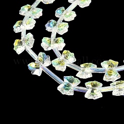 電気メッキガラスビーズセット  ABカラーメッキ  蝶結び  クリアAB  7x10x3mm  穴：1mm  約48個/連  19.69''（50センチメートル）&nbsp;EGLA-B007-03A-AB01