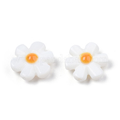 天然淡水シェルエナメルビーズ  花  オレンジ  12x12x4mm  穴：0.8mm&nbsp;SHEL-N003-27E