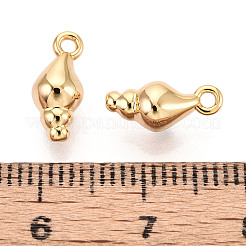 真鍮製チャーム  ニッケルフリー  18KGP本金メッキ  シェル形状  11.5x5x5mm  穴：1.2mm&nbsp;KK-T078-16G-01