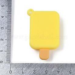 ポリ塩化ビニールのプラスチックチャーム  フルーツアイスクリーム  ゴールド  44.5x28x8~9mm  穴：3mm&nbsp;KY-U004-02D