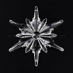 透明アクリル コネクタ チャーム  スノーフレーク  透明  100x87x12.5mm  穴：2mm  約21個/500g&nbsp;TACR-T028-05A