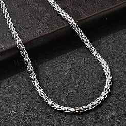 4.5mm 304 ステンレススチール ウィートチェーンネックレス 女性用  変色しない  ステンレス鋼色  21.46インチ（54.5cm）&nbsp;NJEW-B134-05A-P